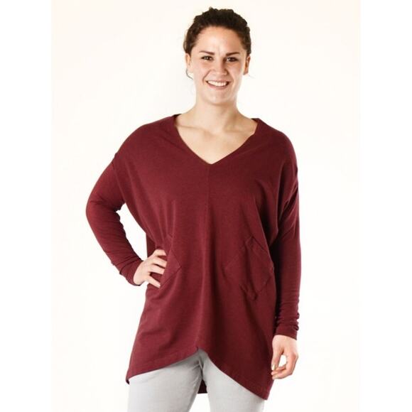 BRYN WALKER Alexis Tunic Top Mink Brown Size Small S Pockets LAGENLOOK OVERSIZED - Picture 6 of 7